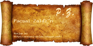 Pacsai Zalán névjegykártya